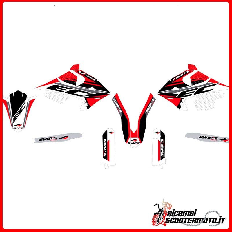 RED STICKER KIT GAS GAS EC 300 ENDURO 2T 2018-2020