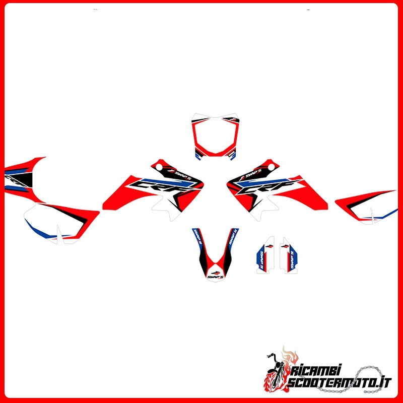 RED STICKER KIT HONDA CR-F 50 2004-2006