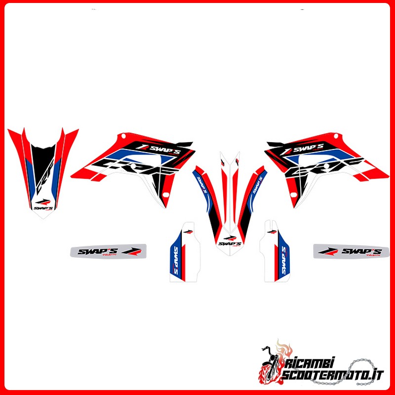 KIT D'AUTOCOLLANTS ROUGES HONDA CR-F 450 R 2017-2018