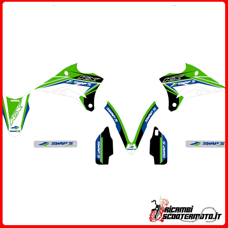 KIT D'AUTOCOLLANTS VERTS KAWASAKI KX 85 GRANDES ROUES 2014-2023