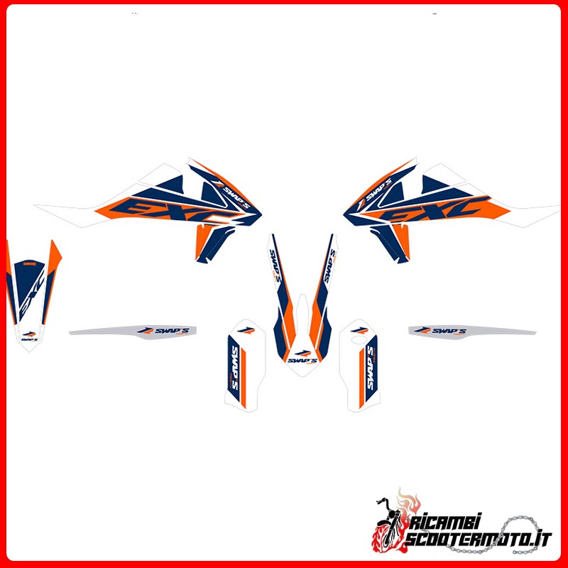 ORANGE STICKER KIT KTM EXC 250 2T 2017-2017
