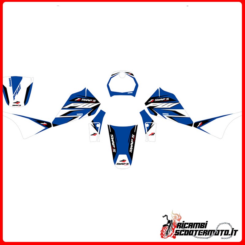 KIT DE PEGATINAS AZULES YAMAHA PW 80 1983-2010