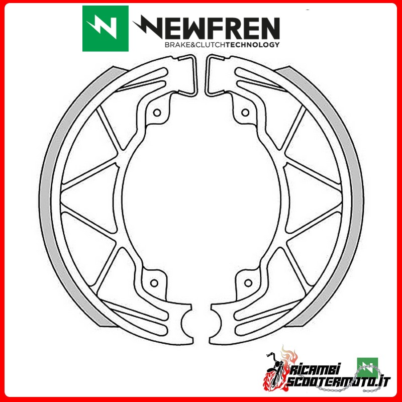 NEWFREN REAR BRAKE SHOES PIAGGIO FLY 125 2005 - 2008