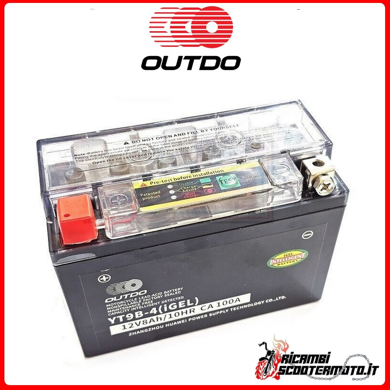 OUTDO I GEL BATTERY YT9B-BS YT9BBS MOTO SCOOTER QUAD CROSS UT9B-DS