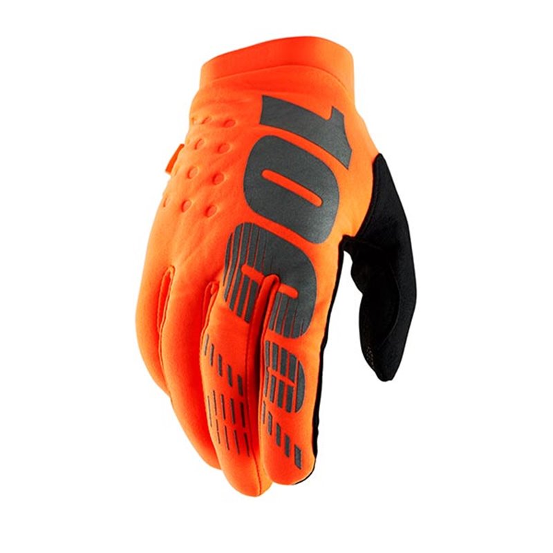 GUANTES 100% BRISKER FLUO ORANGE/NERO TAGLIA M GUANTES 100% BRISKER FLUO ORANGE/NERO TAGLIA M