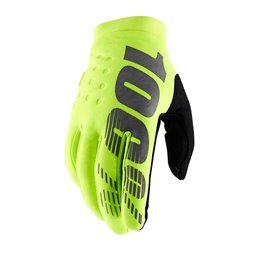 GUANTES 100% BRISKER GIALLO FLUO/NERO TAGLIA L