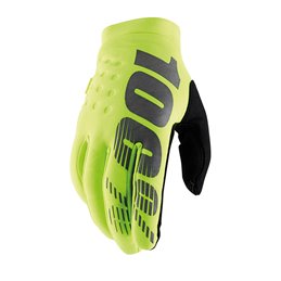 GUANTES 100% BRISKER YOUTH GIALLO FLUO/NERO TAGLIA S