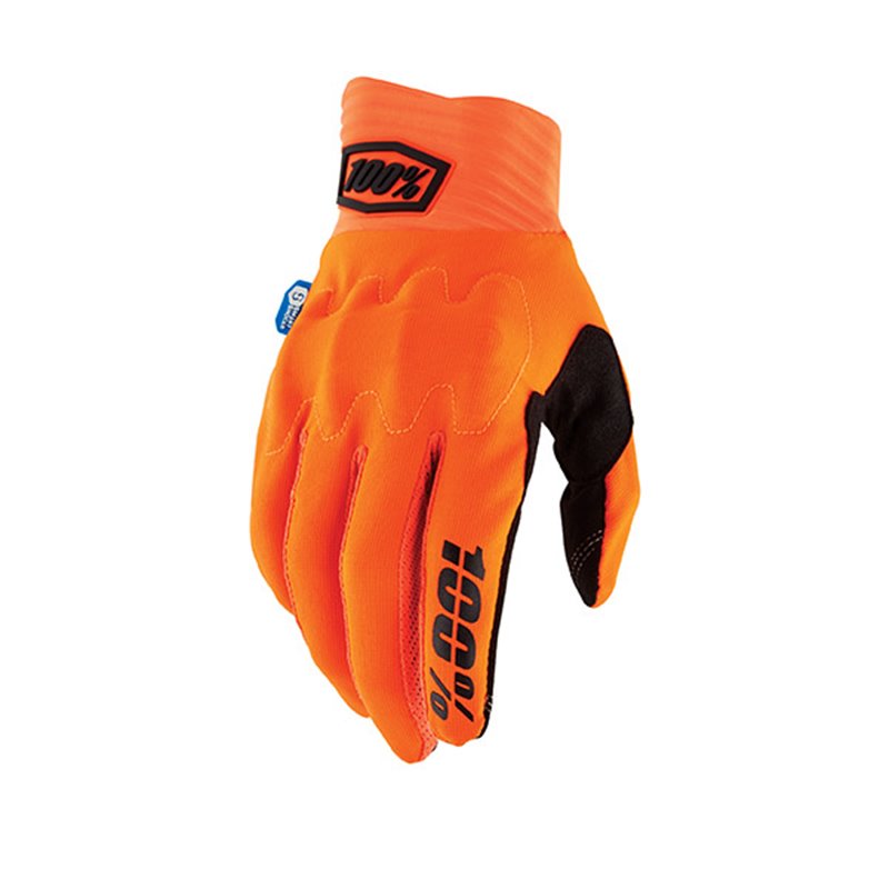 GLOVES 100% COGNITO SMART SHOCK FLUO ORANGE TAGLIA S
