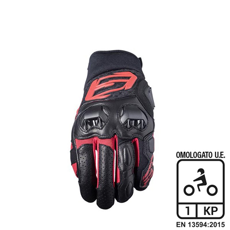 GLOVES FIVE SF3 NERO/ROSSO TAGLIA S