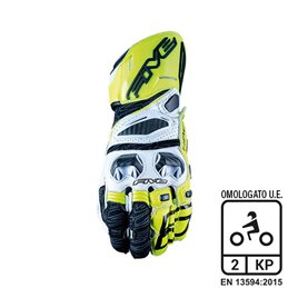 GUANTES FIVE RFX RACE BIANCO/GIALLO FLUO TAGLIA L