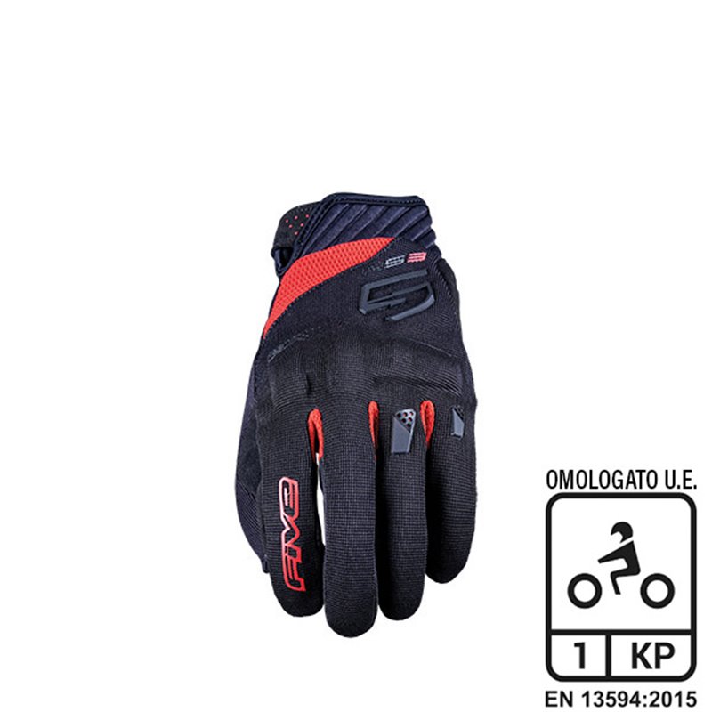 GUANTES FIVE RS3 EVO NERO/ROSSO TAGLIA XL