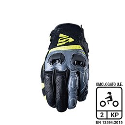 GUANTES FIVE SF2 GRIGIO/FLUO GIALLO TAGLIA XL