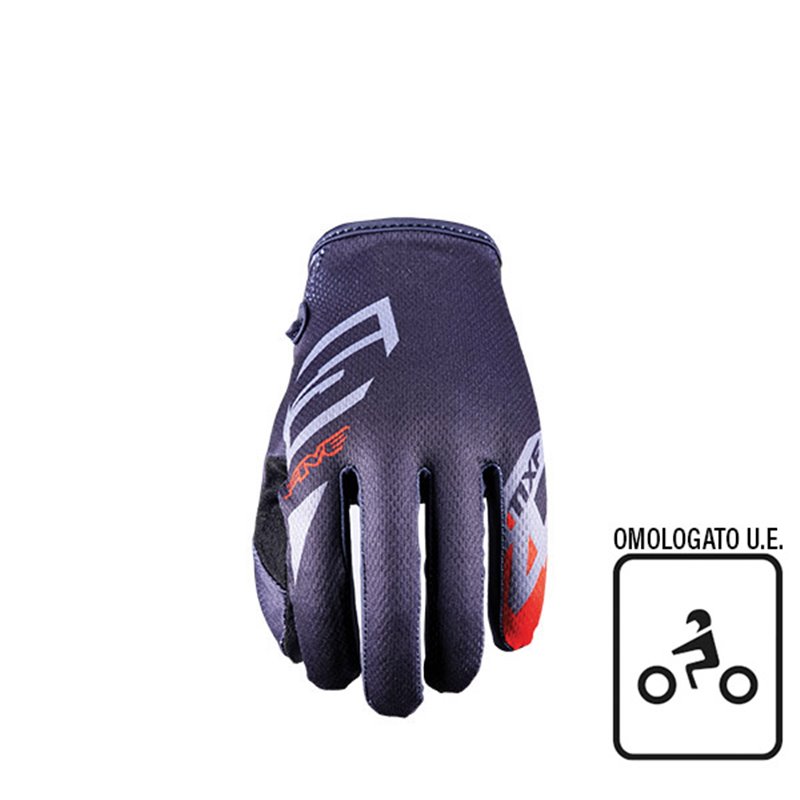 GUANTES FIVE MXF4 SCRUB GRIGIO/FLUO ROSSO TAGLIA S