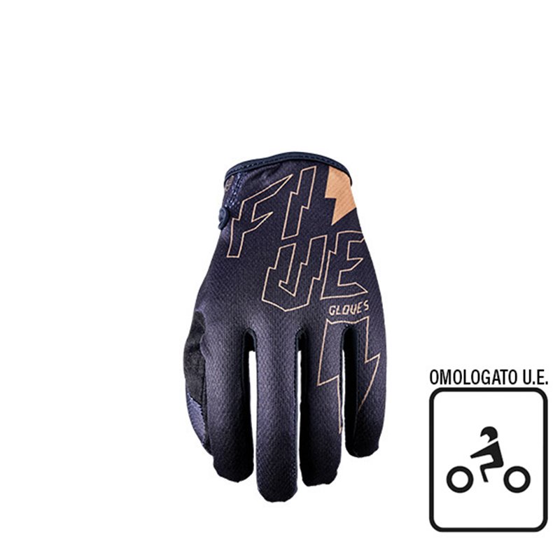 GLOVES FIVE MXF4 THUNDERBOLT NERO/GOLD TAGLIA S