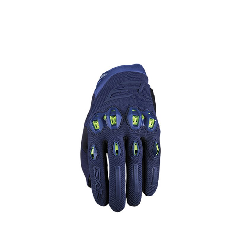 GLOVES FIVE STUNT EVO2 NIGHT BLUE/GIALLO FLUO TAGLIA XL