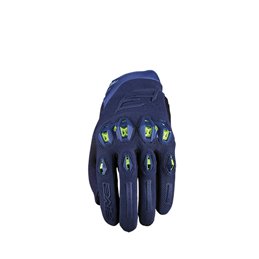 GUANTES FIVE STUNT EVO2 NIGHT BLUE/GIALLO FLUO TAGLIA XXL