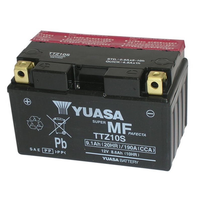BATTERIE YUASA YTZ10S-BS 12V 8,6AH YTZ10S MOTO SCOOTER QUAD CROSS  YTZ10S AVEC LIQUIDE