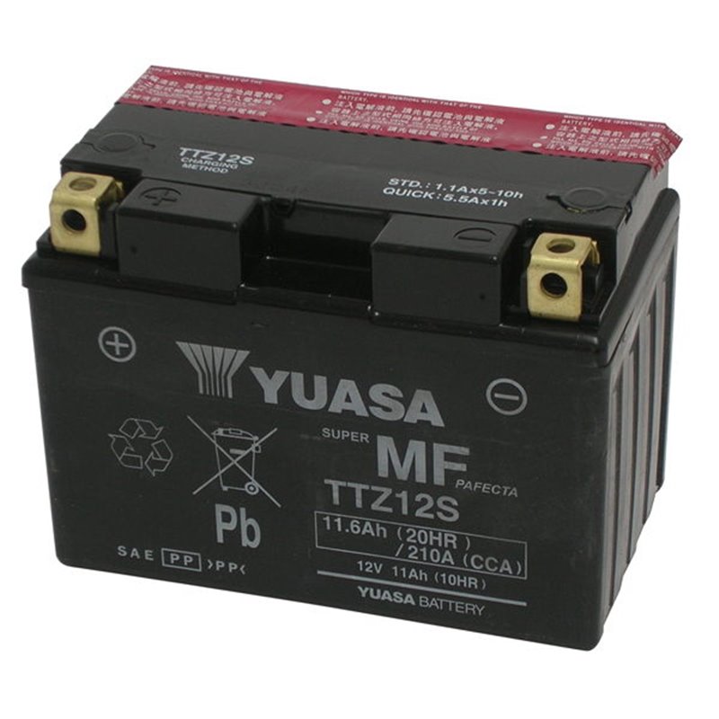 BATERÍA YUASA  YTZ12S-BS SIGILLATA CON ACIDO YTZ12SBS MOTO SCOOTER QUAD CROSS CON LIQUIDO