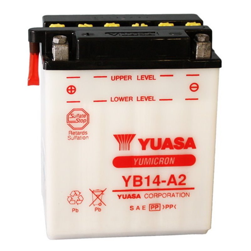 BATTERIE YUASA  YB14-A2 YB14A2 MOTO SCOOTER QUAD CROSS SANS LIQUIDE