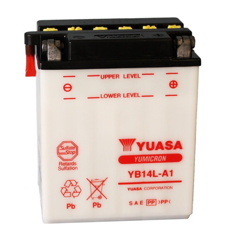 YUASA BATTERIE  YB14L-A1 YB14LA1 MOTO SCOOTER QUAD CROSS OHNE FLÜSSIGKEIT