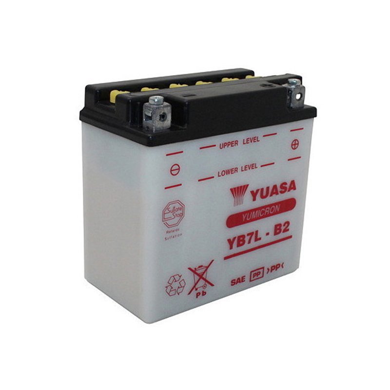 YUASA BATTERY YB7L-B2  12V 8AH YB7L-B2 MOTO SCOOTER QUAD CROSS  WITHOUT LIQUID