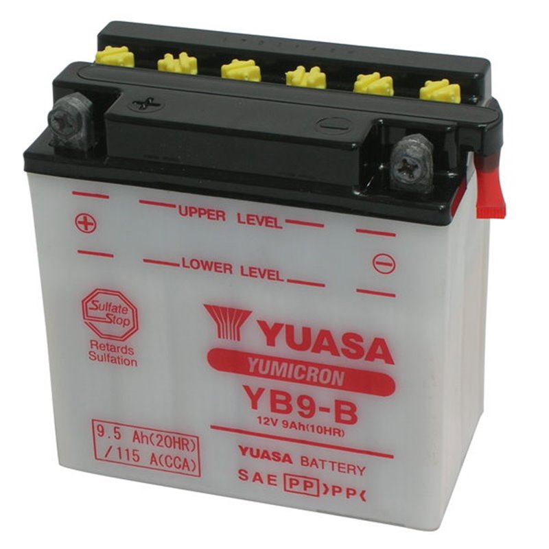 YUASA BATTERY YB9-B 12V 9AH YB9-B MOTO SCOOTER QUAD CROSS YB9B WITHOUT LIQUID