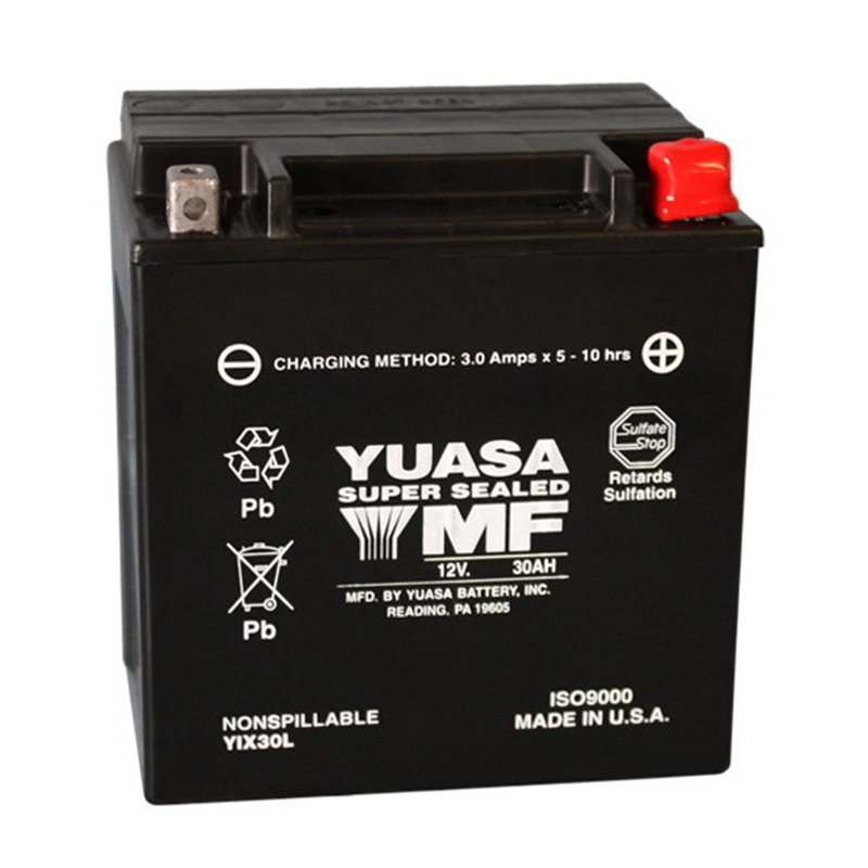 BATERÍA YUASA YIX30L  12V 30AH YIX30L MOTO SCOOTER QUAD CROSS   CON LIQUIDO