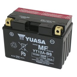 YUASA BATTERIE YT12A-BS  12V 10AH YT12A MOTO SCOOTER QUAD CROSS   MIT FLÜSSIGKEIT