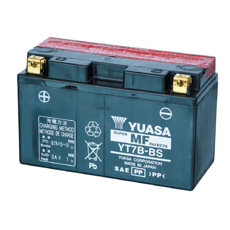 YUASA BATTERY  YT7B-BS SIGILLATA CON ACIDO YT7BBS MOTO SCOOTER QUAD CROSS WITH LIQUID