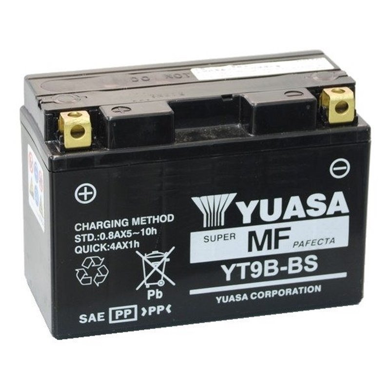 BATTERIA YUASA YT9B-BS SIGILLATA CON ACIDO YT9BBS MOTO SCOOTER QUAD CROSS CON LIQUIDO