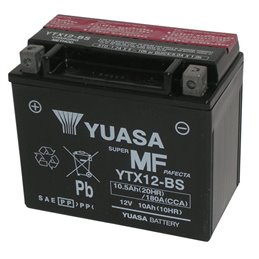 BATTERIE YUASA  YTX12-BS SIGILLATA CON ACIDO YTX12BS MOTO SCOOTER QUAD CROSS AVEC LIQUIDE