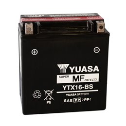 BATERÍA YUASA YTX16-BS  12V 14AH YTX16-BS MOTO SCOOTER QUAD CROSS 0986FA1240 FA124 CON LIQUIDO