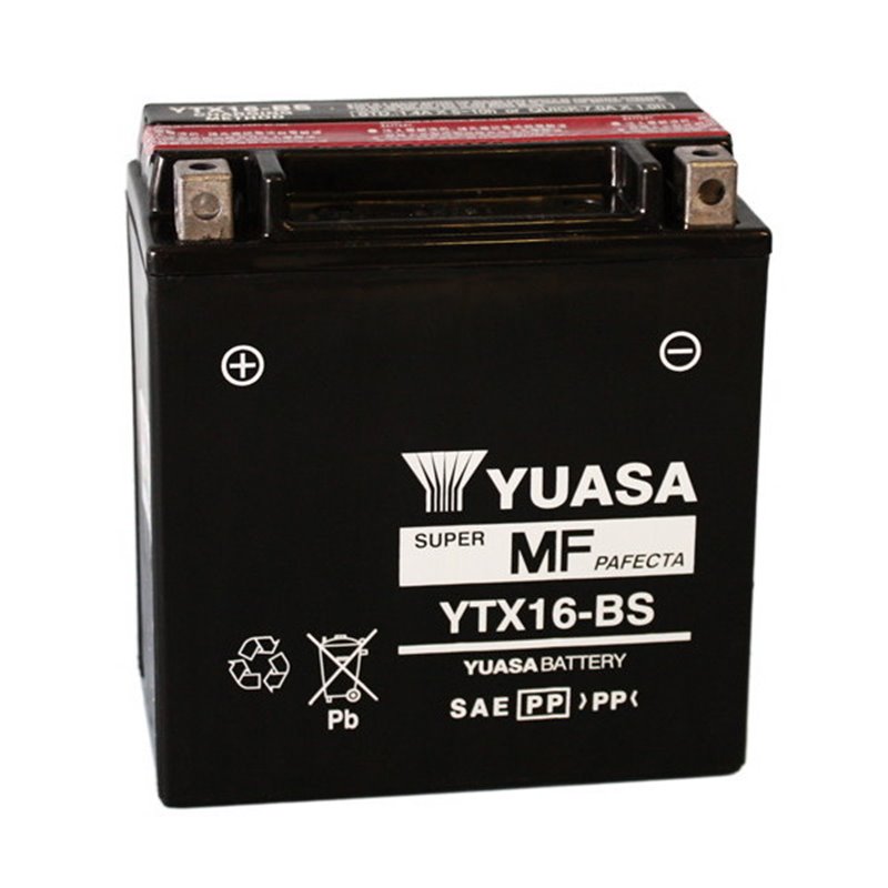 BATERÍA YUASA YTX16-BS  12V 14AH YTX16-BS MOTO SCOOTER QUAD CROSS 0986FA1240 FA124 CON LIQUIDO