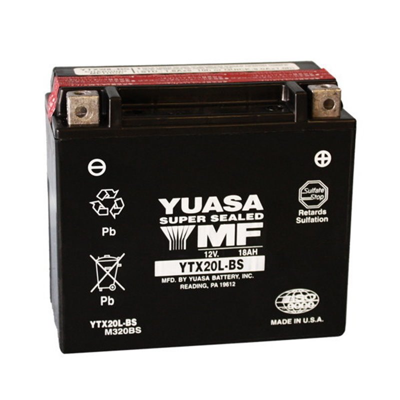BATTERIE YUASA YTX20L-BS 12V 18AH YTX20L-BS MOTO SCOOTER QUAD CROSS YTX20LBS AVEC LIQUIDE