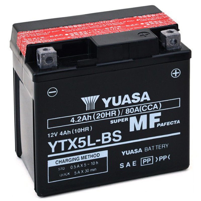 BATTERIE YUASA YTX5L-BS E-TON DXL90 Sierra 90 99-03  AVEC LIQUIDE
