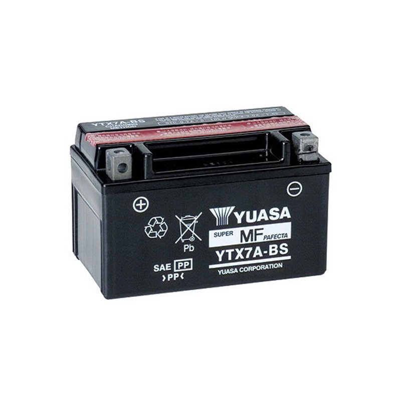 BATTERIE YUASA  YTX7A-BS SIGILLATA CON ACIDO YTX7ABS MOTO SCOOTER QUAD CROSS AVEC LIQUIDE