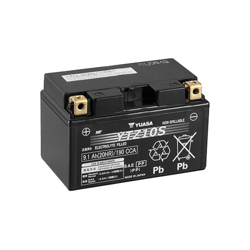BATTERIE YUASA YTZ10S-BS 12V 8,6AH YTZ10S MOTO SCOOTER QUAD CROSS YTZ10S AVEC LIQUIDE