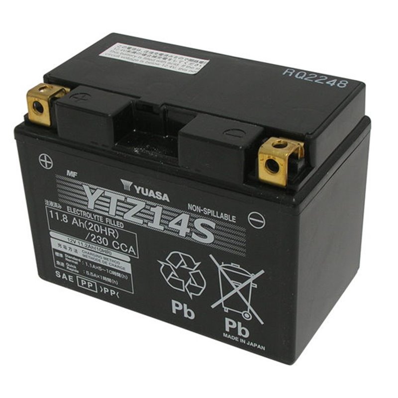 BATERÍA YUASA YTZ14S-BS 12V 11,2AH YTZ14S MOTO SCOOTER QUAD CROSS 0012580 YTZ14S CON LIQUIDO