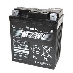 BATERÍA YUASA  12V 7,4AH YTZ8V MOTO SCOOTER QUAD CROSS YTZ8V CON LIQUIDO