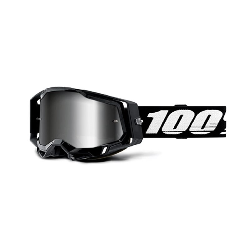 MASK 100% RACECRAFT 2 NERO - A SPECCHIO ARGENTO MASK 100% RACECRAFT 2 NERO - A SPECCHIO ARGENTO