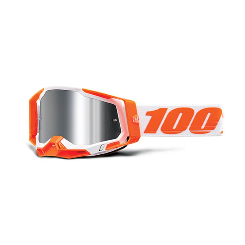 MASK 100% RACECRAFT 2 ORANGE - A SPECCHIO ARGENTO MASK 100% RACECRAFT 2 ORANGE - A SPECCHIO ARGENTO