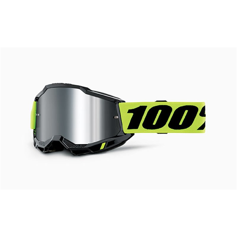 MASK 100% ACCURI 2 NEON GIALLO - A SPECCHIO ARGENTO MASK 100% ACCURI 2 NEON GIALLO - A SPECCHIO ARGENTO
