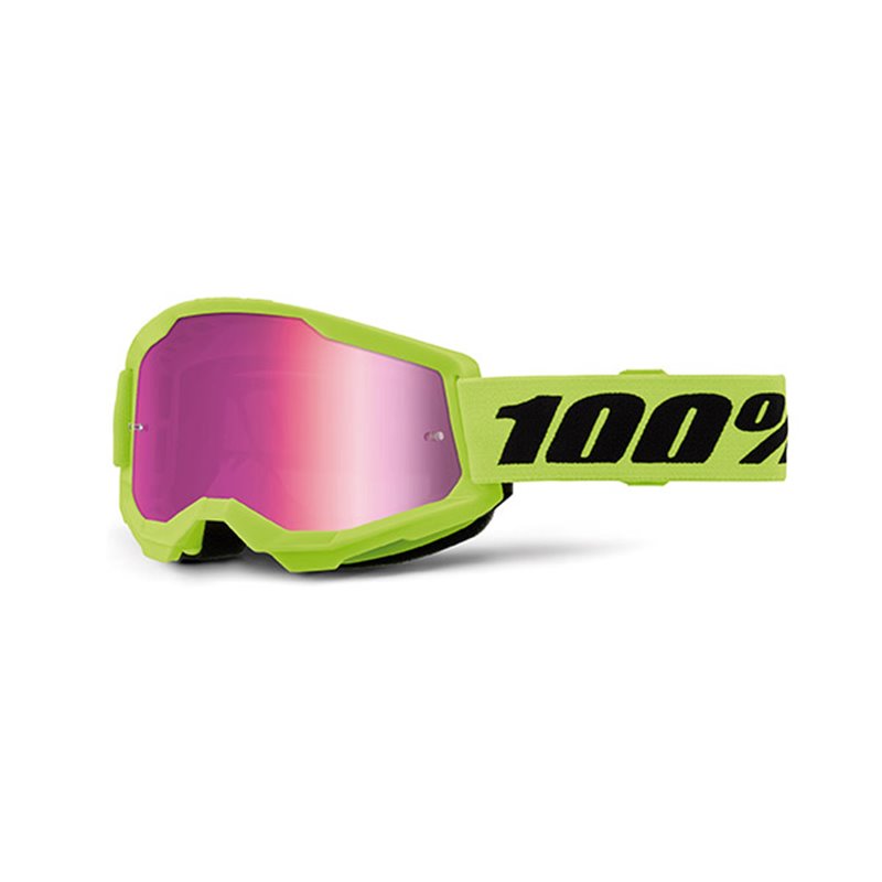 MASK 100% STRATA 2 JUNIOR NEON GIALLO - A SPECCHIO ROSA MASK 100% STRATA 2 JUNIOR NEON GIALLO - A SPECCHIO ROSA