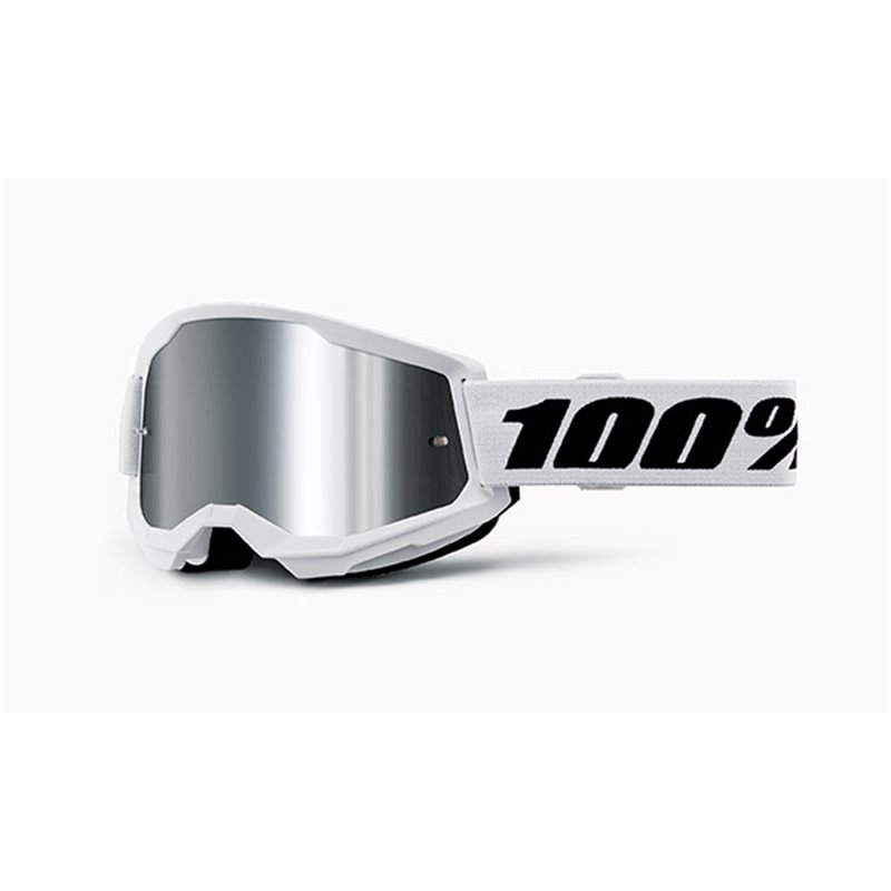 MASK 100% STRATA 2 JUNIOR BIANCO - A SPECCHIO ARGENTO MASK 100% STRATA 2 JUNIOR BIANCO - A SPECCHIO ARGENTO