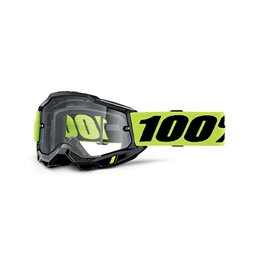MASQUE 100% ACCURI 2 ENDURO NEON GIALLO - DOPPIA TRASPARENTE