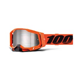 MASK 100% RACECRAFT 2 NEON ORANGE - A SPECCHIO ARGENTO