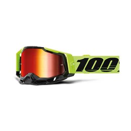 MASK 100% RACECRAFT 2 NEON GIALLO - A SPECCHIO ROSSA