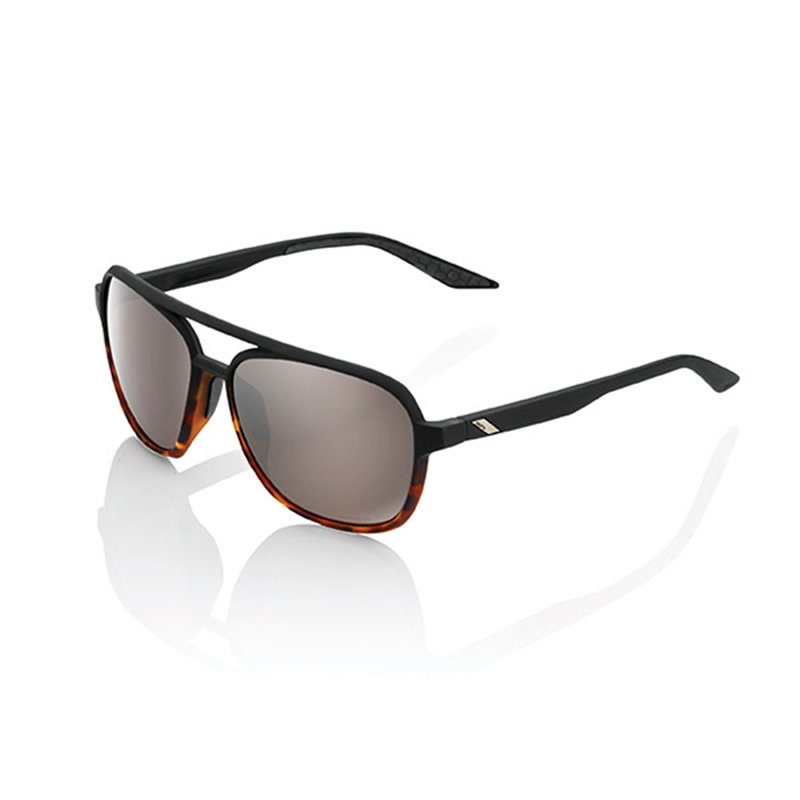 LUNETTES DE SOLEIL KONNOR - MATTE TRANSLUCENT BROWN FADE -  LENTI HIPER A SPECCHIO ARGENTO