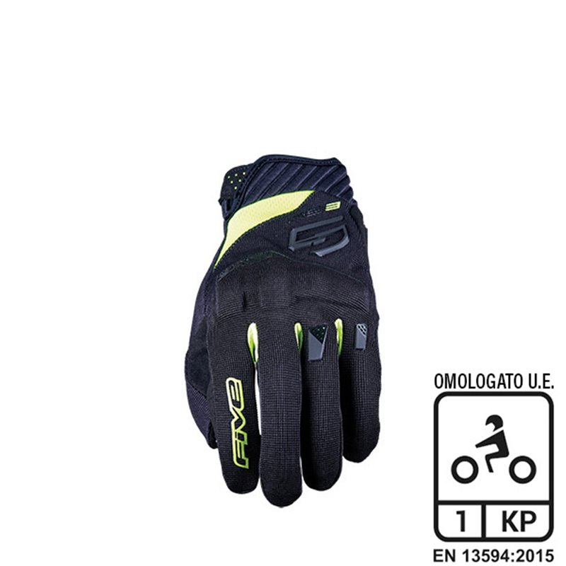 GUANTES FIVE RS3 EVO NERO/GIALLO FLUO TAGLIA L