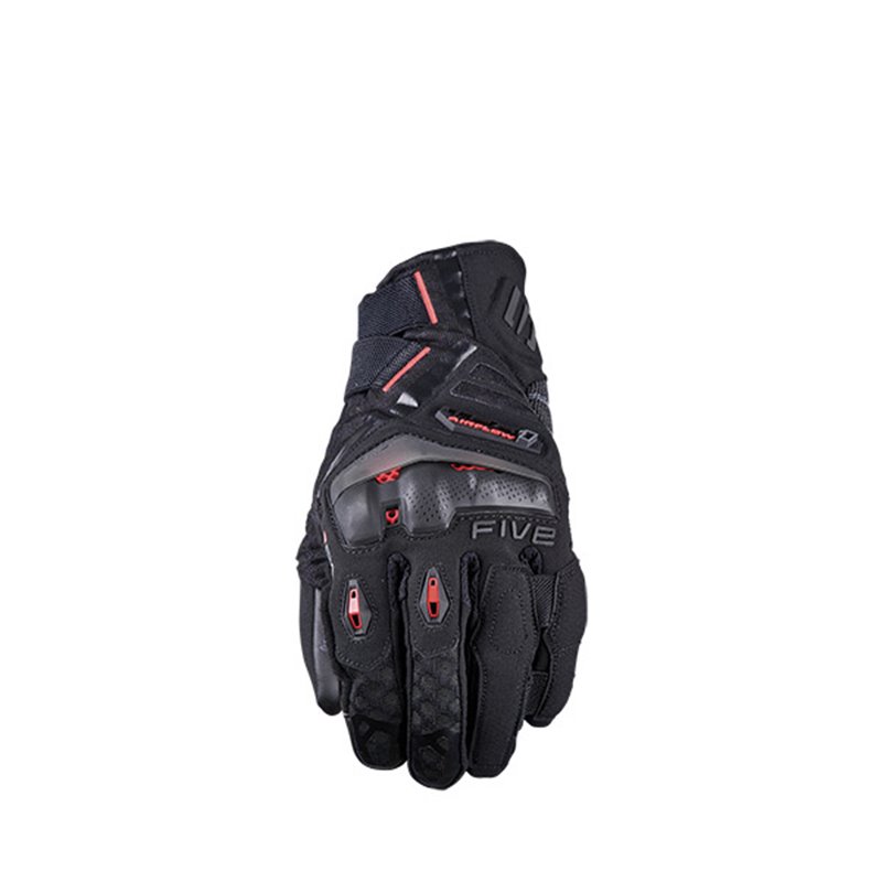 GUANTES FIVE TFX1 AIRFLOW SHORT NERO / FLUO ROSSO